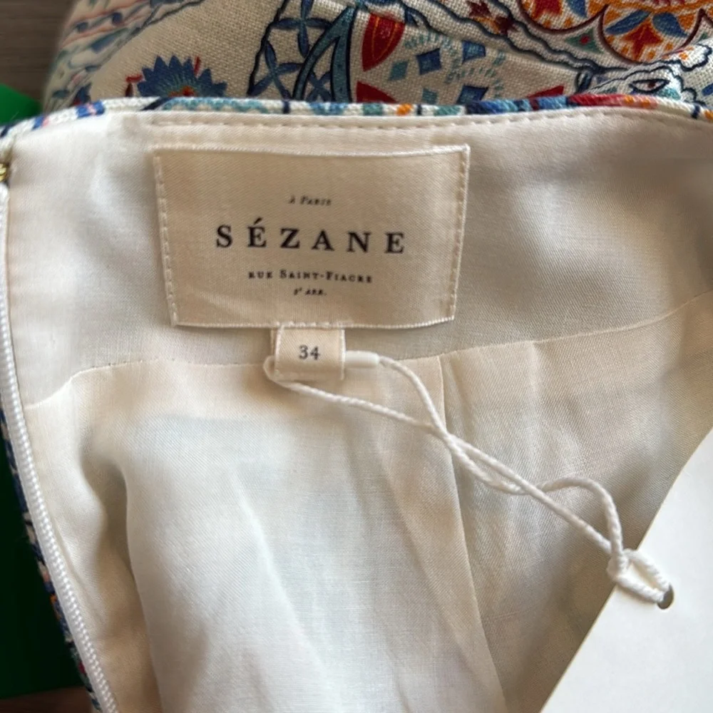 Sezane women’s 2 piece blouse and skirt. Malia collection. Shirt sz 4/skirt 2 - Picture 10 of 11